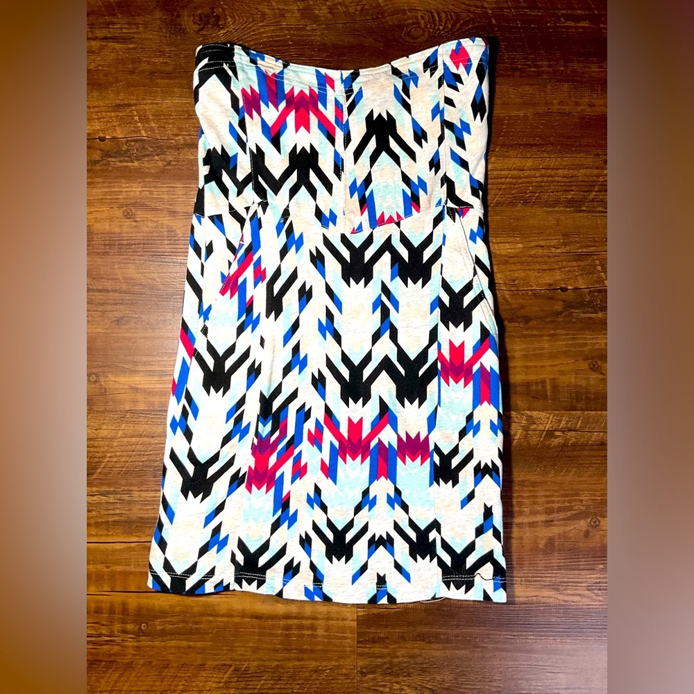Volcom Geometric Strapless Tube Dress, Size XS